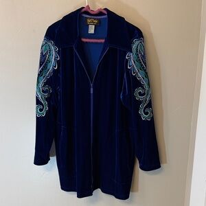 Bob Mackie Wearable Art Royal Blue Embroidered Jacket